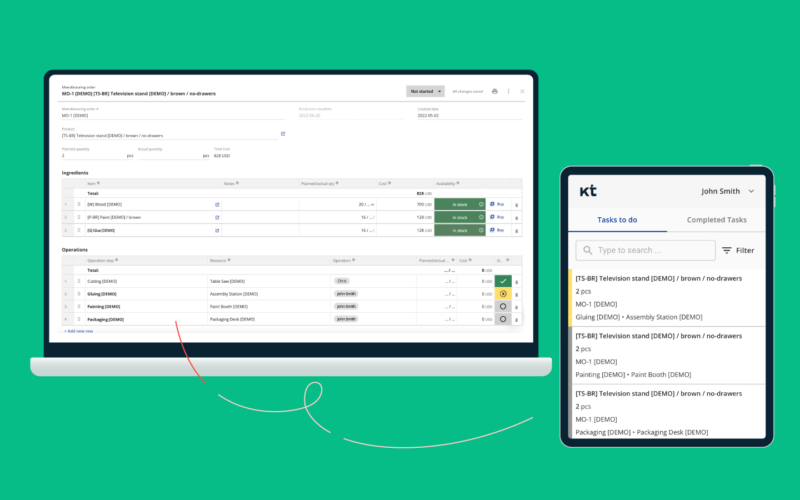 Search, improved task lists, and consecutive operations in the Shop Floor App